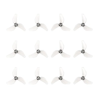 Gemfan 1207 3-Blade Propellers 1.0mm Shaft Transparent Gray Air65 II Series (12pcs)