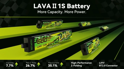 BetaFPV LAVA Series II 1S 680mAh 95C Battery - 1 pcs