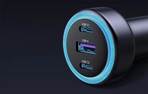 Автомобільний зарядний пристрій UGREEN EC307, USB + 2X USB-C, 30 Вт (чорний)