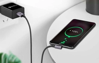 UGREEN US284 3A Quick Charge 3.0 Angled USB to USB-C Cable 1m (Black)