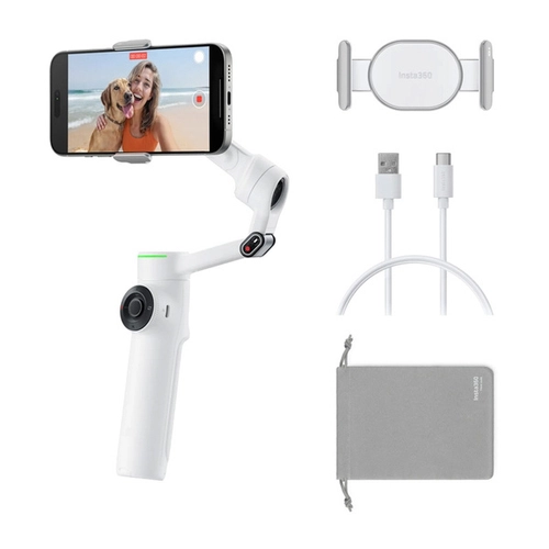 Insta360 Flow 2 Pro AI Tracker Bundle Smartphone Gimbal (Summit White)