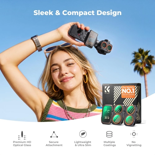 Набір із 3 фільтрів: CPL + Black Mist 1/4 + ND2-32 від K&F; Concept для камери Pocket 4p