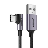 Kabel USB do USB-C kątowy UGREEN US284 3A Quick Charge 3.0 2m (czarny)