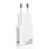 Ładowarka sieciowa everActive GaN SUPER SLIM SC-385Q z dwoma gniazdami USB-C PD 30W
