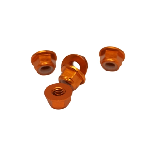 M5 Nylon Lock Nut Set - Various Colors, 5pcs (Color: Orange)
