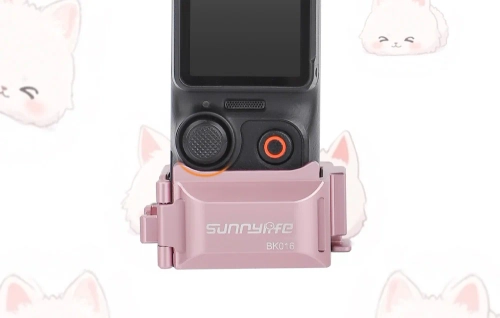Mocowanie do szybkiego montażu 1/4'' w kształcie kocich uszu Sunnylife do DJI Osmo Pocket 3 (różowe)