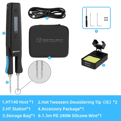 SEQURE HT140 2-IN-1 Soldering Iron Hot Tweezers