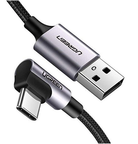 Kabel USB do USB-C kątowy UGREEN US284 3A Quick Charge 3.0 2m (czarny)