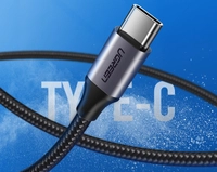 Кабель USB до USB-C QC3.0 UGREEN US288 1м з алюмінієвим штекером (чорний)