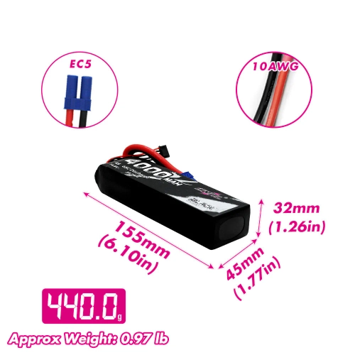 Akumulator CNHL 4000mAh 14.8V 4S 65C (Black) EC5