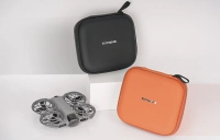 Skórzane etui Sunnylife z kieszenią z siatki do DJI Neo 2 (pomarańczowe)