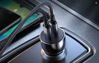 Автомобільний зарядний пристрій Ugreen CD213, 2x USB-C, 36 Вт (сірий)