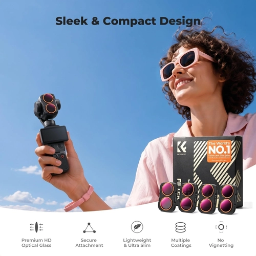 K&F; Concept 4-Piece ND/PL Filter Set for the DJIOsmo Pocket 4P Camera