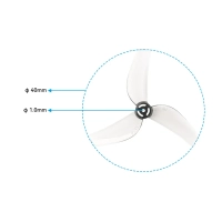 Śmigła Gemfan 1614 3-łopatkowe, wał 1.0mm - szare przezroczyste | seria Air75 II (4szt)