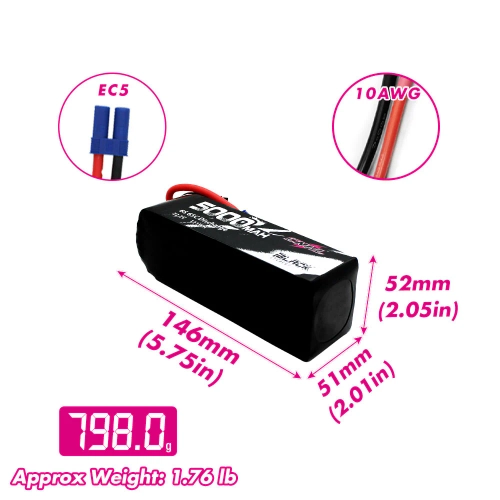 Akumulator CNHL 5000mAh 22.2V 6S 65C (Black) EC5