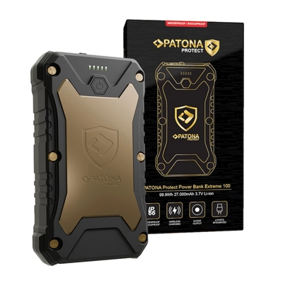 Портативний зарядний пристрій PATONA PROTECT Extreme 100 PD65W 27 000 мА·год із бездротовою зарядкою