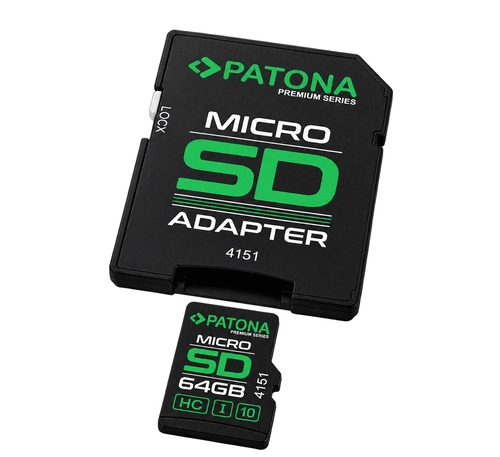 Karta pamięci PATONA Premium Micro SD 64 GB Class 10 U1 z adapterem SD