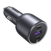 Автомобільний зарядний пристрій UGREEN EC705, USB + 2x USB-C, 130 Вт + кабель 1 м 5 А
