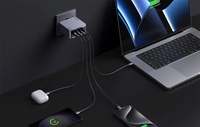 Настінний зарядний пристрій Ugreen Nexode Pro 160 Вт, GaN, USB + 3x USB-C (сірий)