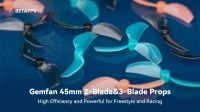 Śmigła 3-łopatkowe Gemfan 45 mm (wał 1,5 mm, 4 szt.) - szare