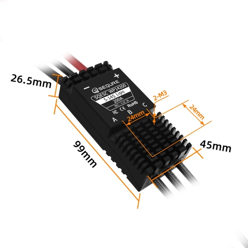 SEQURE SQESC WP14200 IP68 ESC 5-14S Lipo 200A (WP14200 C)