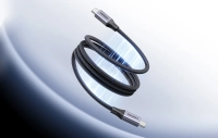 Ugreen L520 USB-C to USB-C magnetic cable, 100W PD, 1m (gray)