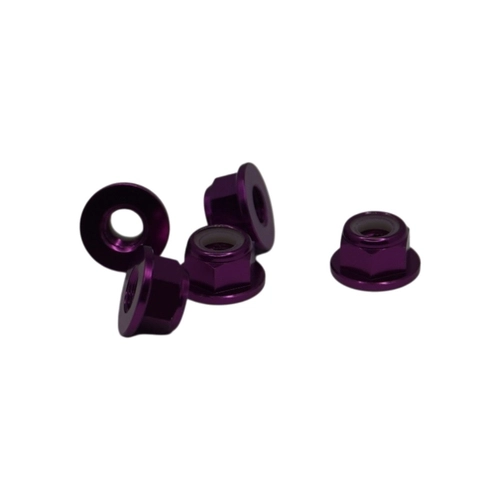 M5 Nylon Lock Nut Set - Various Colors, Pack of 5 (Color: Purple)