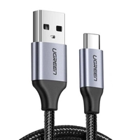 Кабель USB до USB-C QC3.0 UGREEN US288 0,25м з алюмінієвим штекером (чорний)