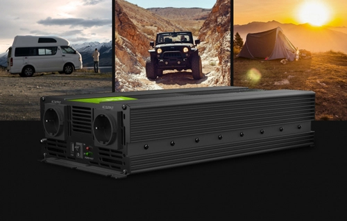 Przetwornica samochodowa inwerter napięcia Green Cell INV10 12V na 230V 2000W/4000W, modyfikowana sinusoida