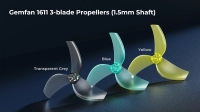 Gemfan 1611 3-Blade Propellers (1.5mm Shaft) - Transparent Gray