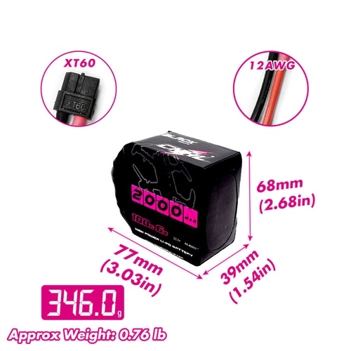 Akumulator CNHL 2000mAh 22.2V 6S 100C (Black) XT60