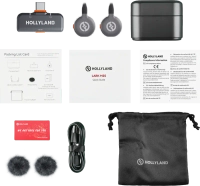 Бездротовий мікрофон Hollyland LARK M2S Duo Lavalier з роз'ємом USB-C (Space Grey)