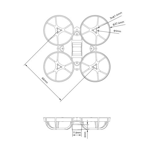BetaFPV Meteor65 Pro frame (gray)