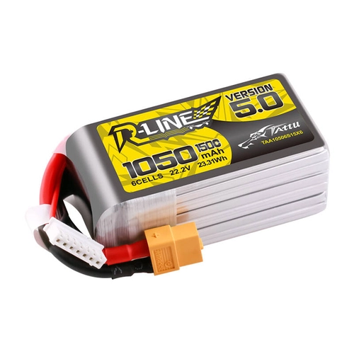 Tattu R-Line Battery Version 5.0 1050mAh 6S1P 22.2V 150C XT30U-F